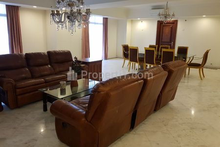 Dijual Apartemen Eksekutif Menteng, Jakarta Pusat - Type 4+1 BR Luas 265m2, Kondisi Semi Furnished
