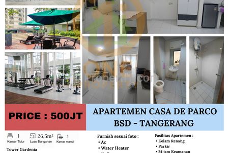 Dijual Apartemen Casa De Parco, BSD, Tangsel - Studio Unfurnished