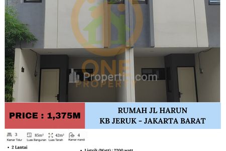 Dijual Rumah di Jalan Harun, Kebon Jeruk, Jakarta Barat