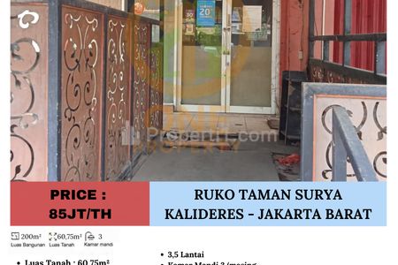 Disewakan Ruko Taman Surya Kalideres, Jakarta Barat