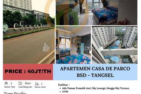 Disewakan Apartemen Casa De Parco, BSD - Tangerang