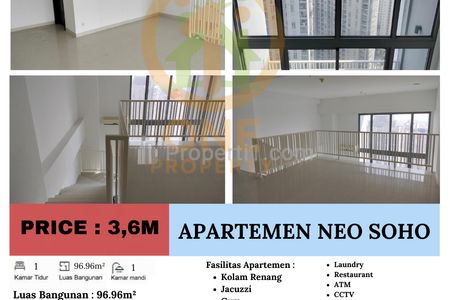 Dijual Apartemen Neo Soho Podomoro City, Grogol, Jakarta Barat