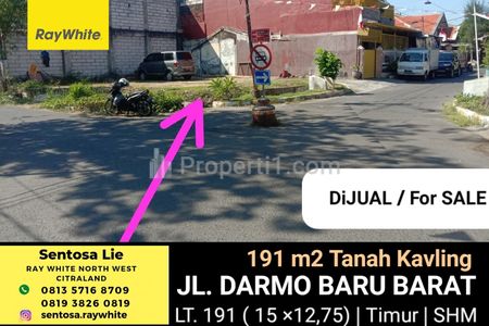MURAH  Rp12 Jutaan/m2 Dijual Tanah Kavling di Jl. Darmo Baru Barat - Sonokwijenan - Sukomanunggal Surabaya Barat - Dekat HR Muhammad dan Kupang Indah