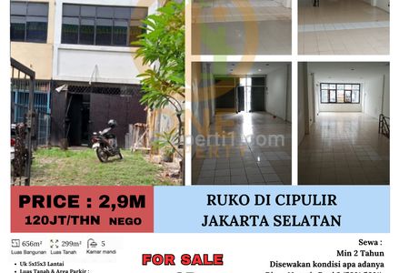 Dijual Ruko di Cipulir Raya, Jakarta Selatan
