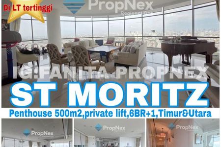 Jual Apartemen Mewah St. Moritz Penthouse 6BR Fully Furnished - Lantai Tetinggi - Wow SUPER KEREN! View 180 Derajat!