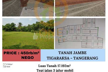 Dijual Tanah Jambe di Tigaraksa - Tangerang