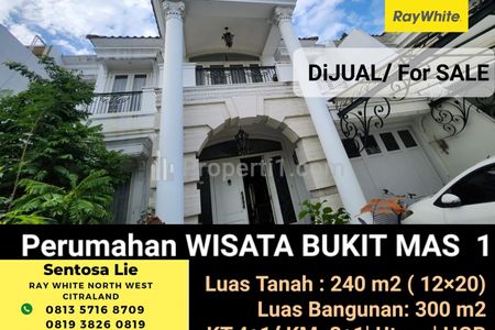Jual Murah Rumah Wisata Bukit Mas 1 Alexandria Surabaya Furnished Mewah, 6 AC, Water Heater, Dekat Pakuwon Mall, Sekolah SGS, Sekolah BINUS, Citraland