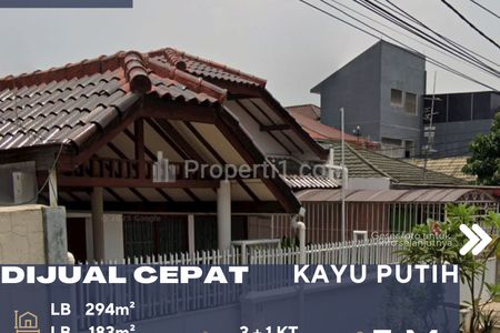 Dijual Rumah Taman Luas Bentuk Tanah Kotak di Kayu Putih Jakarta Timur