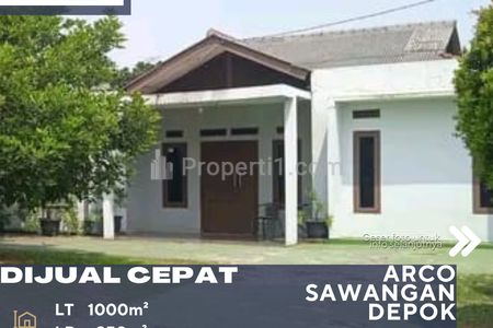 Dijual Rumah + Paviliun Halaman Luas Dalam Komplek Arco Sawangan Depok