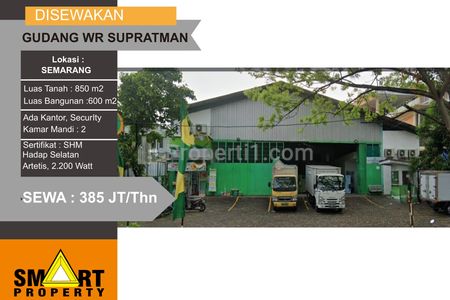 Disewakan Gudang Lokasi Strategis di Jl WR Supratman Semarang