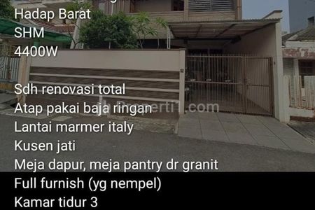 Jual Cepat Rumah Perum Sunrise Sudah Renov (SHM) Atap Baja Ringan, Semi Furnished, Carport 1, Bebas Banjir