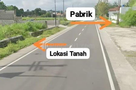 Jual Tanah di Lokasi Sangat Strategis, Tepat di Depan Pabrik, di Jalan Cangkringan Kabupaten Sleman Yogyakarta