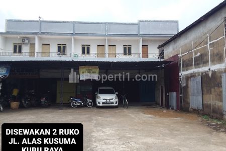 Disewakan 2 Ruko Plong Jalan Alas Kusuma Kuala 2, Kubu Raya, Kalimantan Barat