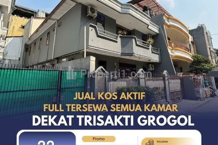Dijual Rumah Kost Jln Muwardi, Grogol, Jakarta Barat - Full Penyewa