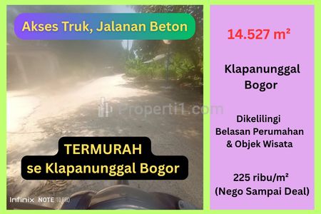 Jual Tanah di Klapanunggal Bogor Dekat Tol Harga Murah, Cocok untuk Perumahan, Gudang dan Perkebunan
