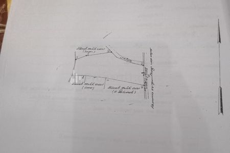 peta sketsa batas lahan & posisi bangunan di dalam area tanah.