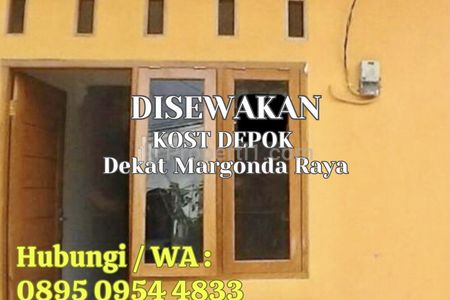 Disewakan Kost / Rumah Petakan Margonda Depok Siap Huni Lokasi Strategis Jalan 1 Mobil
