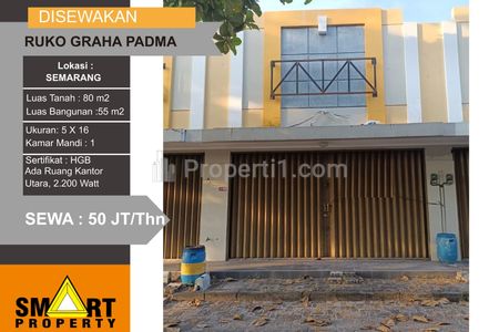 Sewa Ruko Siap Pakai Hadap Utara di Graha Padma Semarang