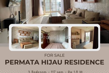 Jual Cepat Apartemen Unit 3+1 BR Furnished di Permata Hijau Residences, Low Floor