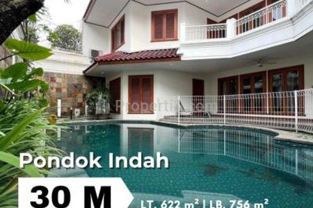 Jual Rumah di Pondok Indah Jakarta Selatan 4+1 Kamar Unfurnished + Kolam Renang