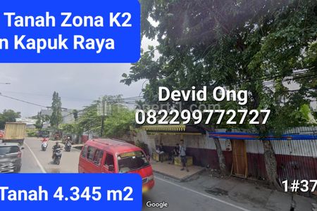 Dijual Tanah Komersial Zona K 2 di Jalan Kapuk Raya, Jakarta Barat