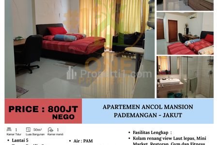 Dijual Apartemen Ancol Mansion, Pademangan, Jakarta Utara - Studio Furnished