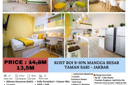 Dijual Kost ROI 9-10% di Mangga Besar, Taman Sari, Jakarta Barat