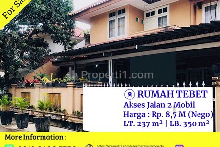 Dijual Rumah Komplek di Tebet, Jakarta Selatan - Lokasi Strategis Nyaman Jalan 2 Mobil