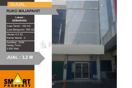 Jual Ruko 3 Lantai Hadap Timur Lokasi Strategis di Jalan Majapahit Semarang