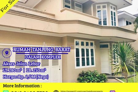 Dijual Rumah Komplek Tanjung Barat Jakarta Selatan, Lokasi Strategis Nyaman Jalan Lebar