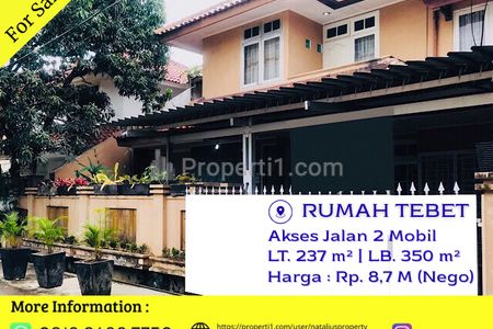 Dijual Rumah Komplek di Tebet, Jakarta Selatan - Lokasi Strategis Nyaman Jalan 2 Mobil