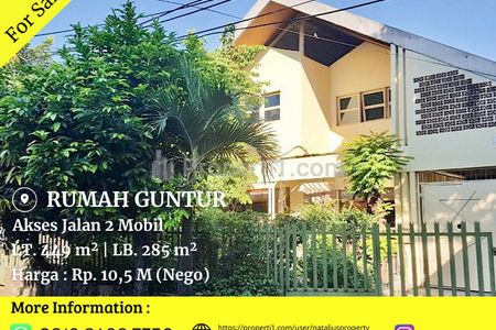 Jual Rumah di Guntur Setiabudi Jakarta Selatan Hitung Tanah, Lokasi Strategis, Nyaman, Jalan Lebar