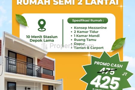Dijual Rumah Ready Posisi Hook Type Mezzanine Dekat Stasiun Depok