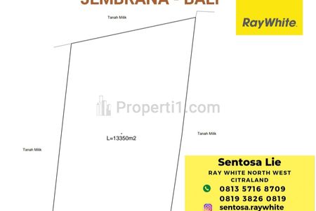 Dijual Tanah 1,4 Hektar di Desa Perancak, Negara, Jembrana, Bali - Strategis Dekat Area Wisata - Surat SHM - Ada Akses Jalan