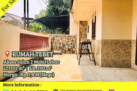 Jual Rumah di Tebet Barat Jakarta Selatan Lokasi Sangat Strategis Nyaman Jalan 2 Mobil Lebar