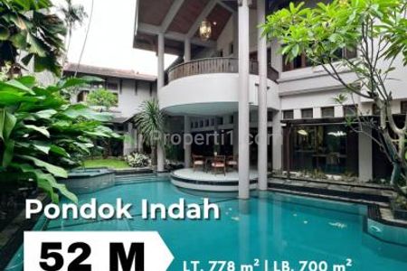 Dijual Rumah di Pondok Indah Jakarta Selatan Tipe 4+1 Kamar Unfurnished + Kolam Renang