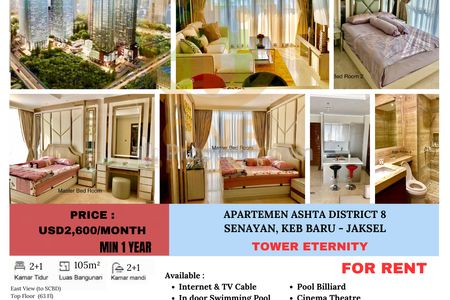 Disewakan Apartment Ashta District 8, Senayan, Keb Baru - Jakarta Selatan