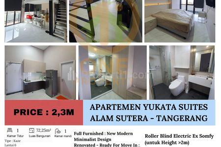 Dijual Apartemen Yukata Suites, Alam Sutera - Tangerang Selatan