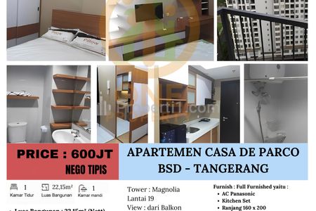 Dijual Apartemen Casa De Parco, BSD, Tangerang - Studio Furnished