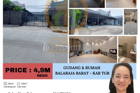 Dijual Gudang & Rumah di Balaraja Barat, Kab Tangerang