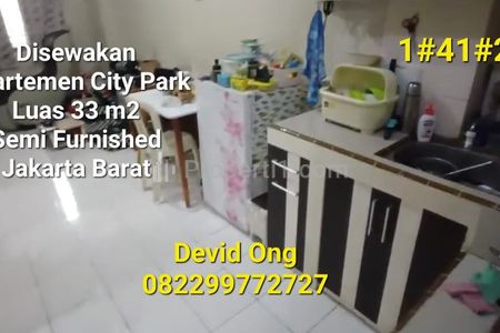 Disewakan Apartemen City Park 2BR Luas 33 m2 Semi Furnished di Jakarta Barat