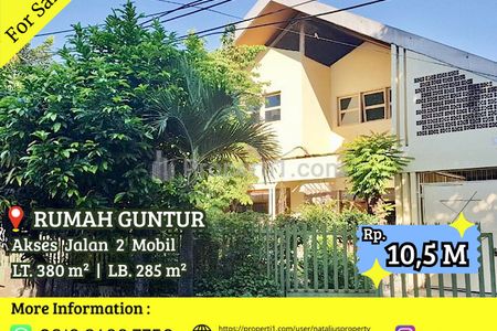 Dijual Rumah Guntur Setiabudi Jakarta Selatan Hitung Tanah, Lokasi Sangat Strategis, Nyaman Jalan 2 Mobil