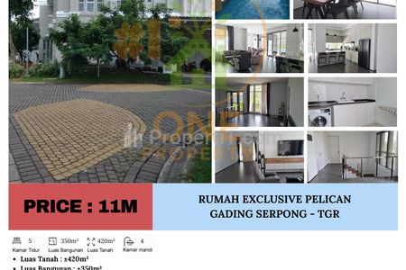 Dijual Rumah Modern Exclusive Komplek Pelican, Gading Serpong, Pagedangan, Tangerang