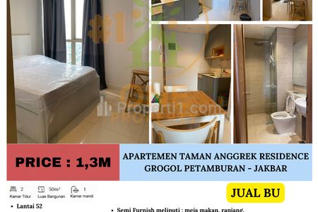 Jual Apartemen Taman Anggrek Residence, Grogol Petamburan, Jakarta Barat - 2 BR Semi Furnished