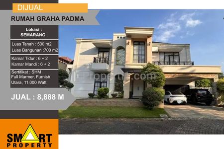 Jual Rumah Furnish Hadap Utara, Besar dan Mewah di Graha Padma, Semarang