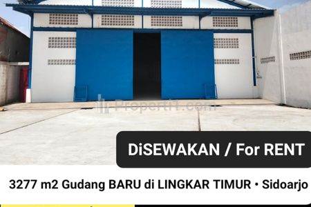 Disewakan Gudang Baru Lingkar Timur Sidoarjo - Pergudangan Platinum Garden - Akses Truk Kontainer - Kondisi Baru Gress Siap Pakai - Ada Halaman