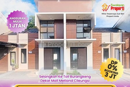 Dijual Rumah Bagus DP 0% Free Biaya-Biaya Realisasi di Setu Bekasi, Hanya 10 Menit Dari Mall Metland Cileungsi