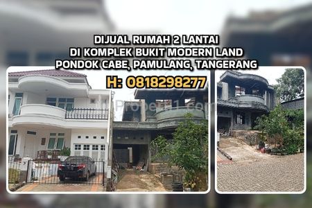 Dijual Rumah 2 Lantai di Komplek Bukit Modern Land, Pondok Cabe, Pamulang, Tangerang Selatan - Lingkungan Elit, Tenang, Aman, Akses Mudah ke Manapun
