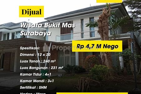 Dijual Rumah Wisata Bukit Mas Lidah Wetan Surabaya Barat