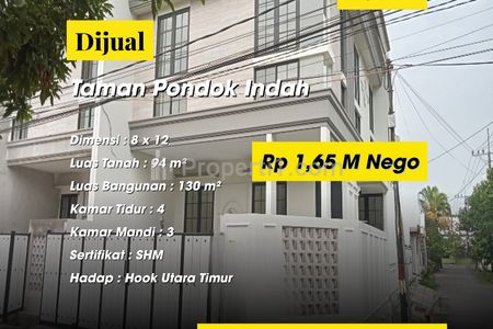 Dijual Rumah Baru Taman Pondok Indah Wiyung Surabaya Selatan